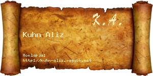 Kuhn Aliz névjegykártya
